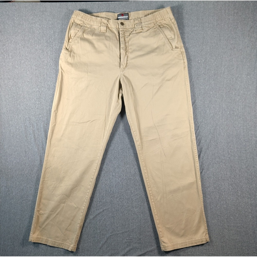 WOOLRICH Elite Series Tactical Mens Pants 36x31 Khaki 44919 Gorpcore Y2K Elastic